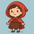 Little Red Riding Hood walking through the forest